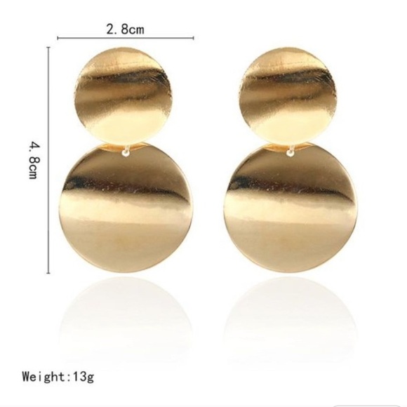 Silver Tone Dangle Disc Earrings - Picture 4 of 4